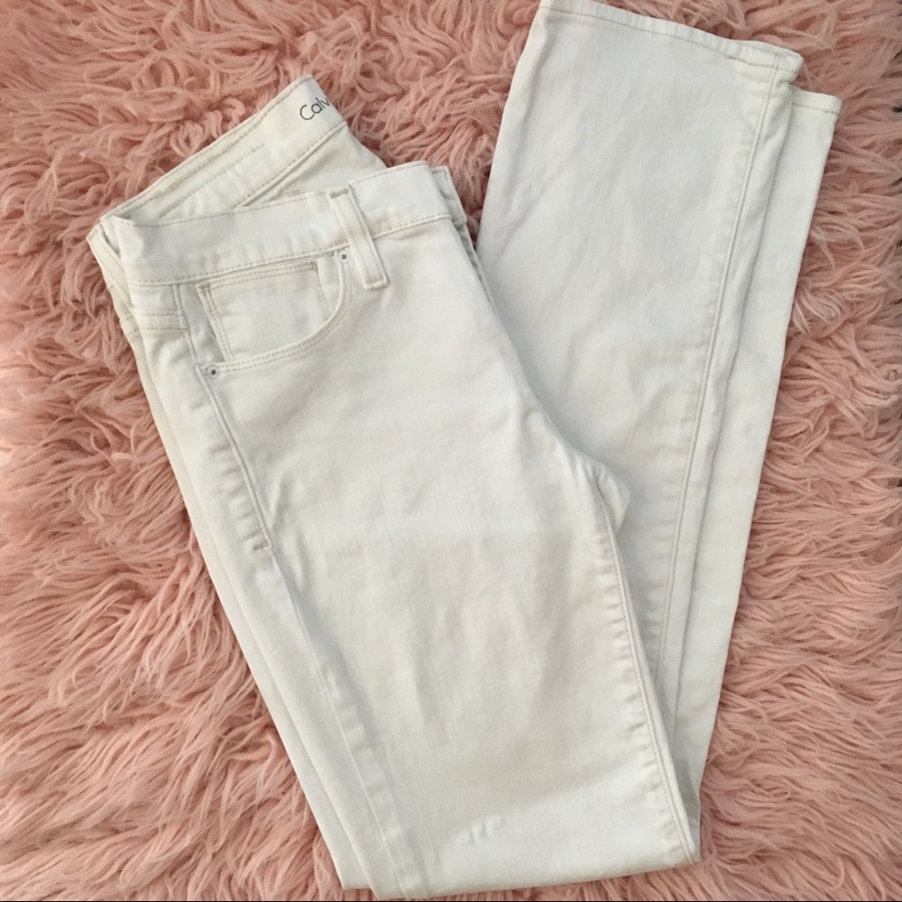 Calvin Klein Straight White Jeans Size 27